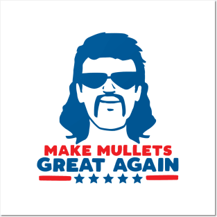 Make Mullets Great Again Vintage 80s Hair Party USA Posters and Art